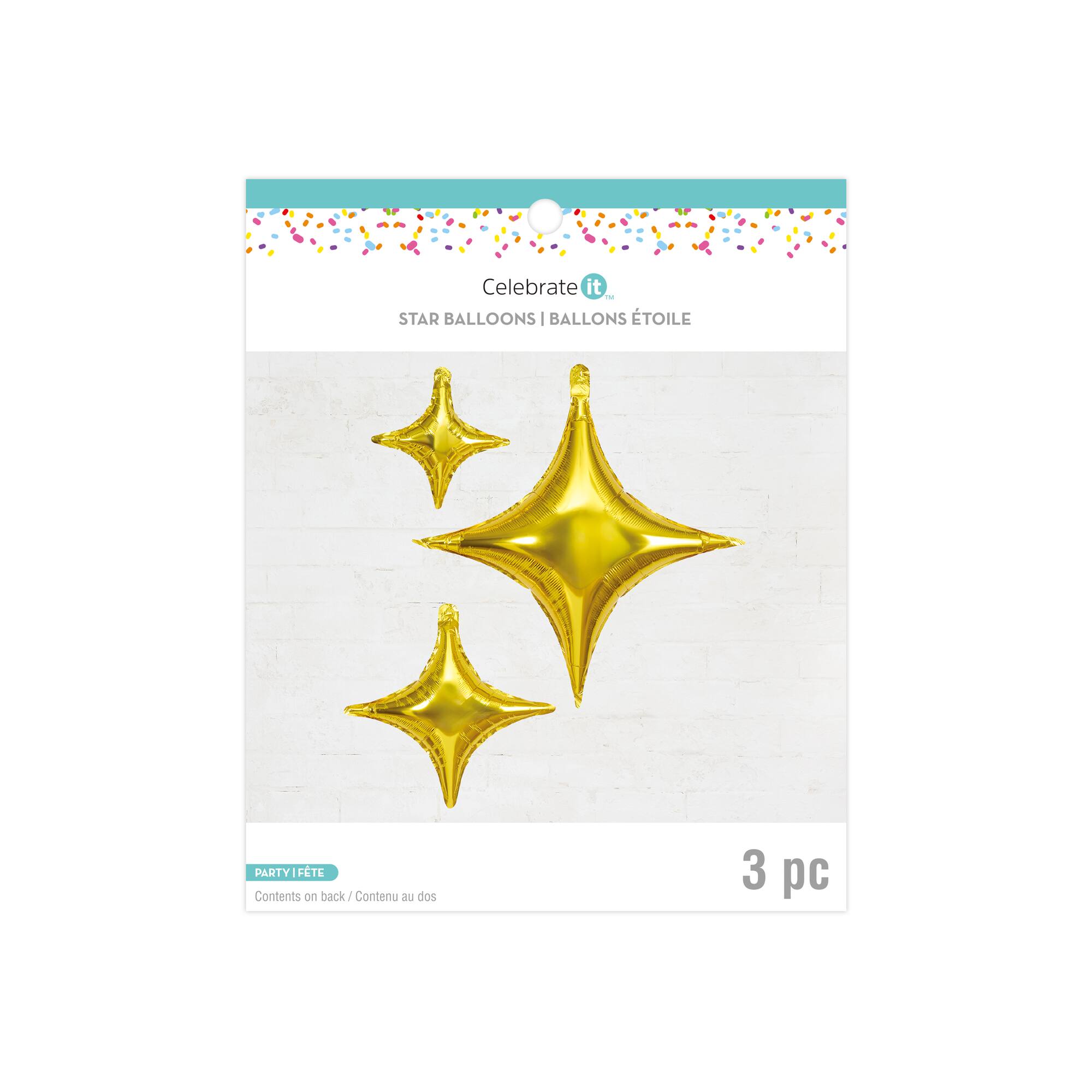 12 Pack: 4-Pointed Star Foil Balloons Set by Celebrate It